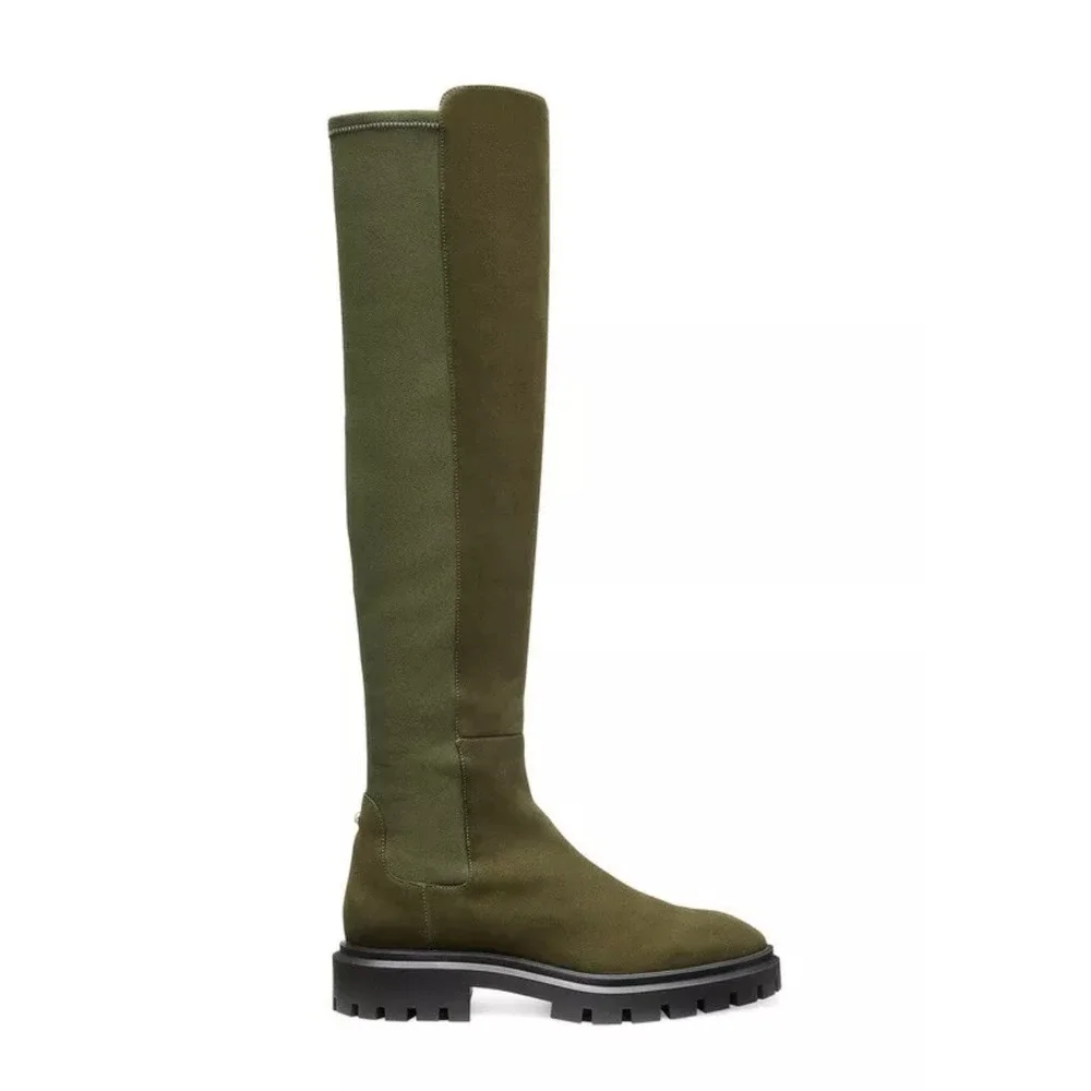 STUART WEITZMAN Ultralug Over the knee City Boots Green Women's size 5 $850